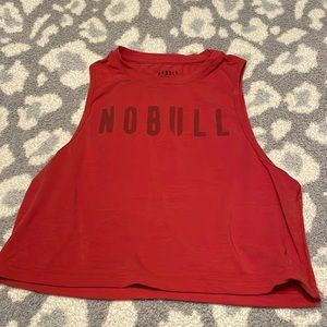 Size small women’s crop top. Color is red